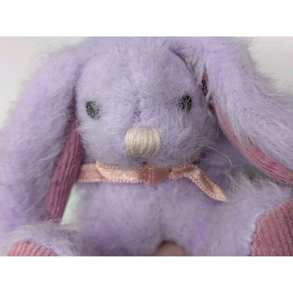 Russ Berrie Bunny Rabbit Plush Purple Mini Small Stuffed Animal Vintage Easter - Picture 4 of 7